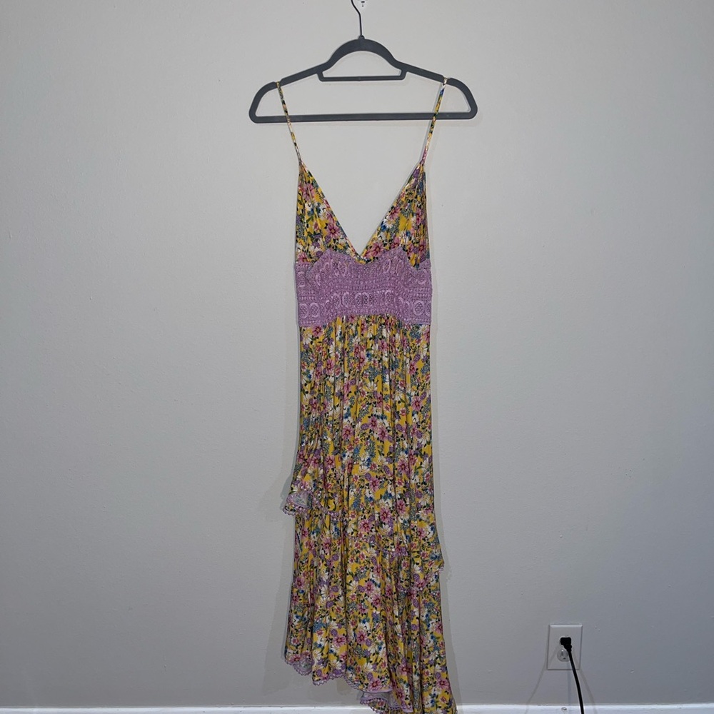 Charo Ruiz Floral Asymmetrical High-Low Cocktail Dress - size large